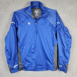 Mountain Hardwear Windstopper Softshell Jacket Mens Medium Blue Gray Hiking Used
